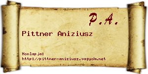 Pittner Aniziusz névjegykártya
